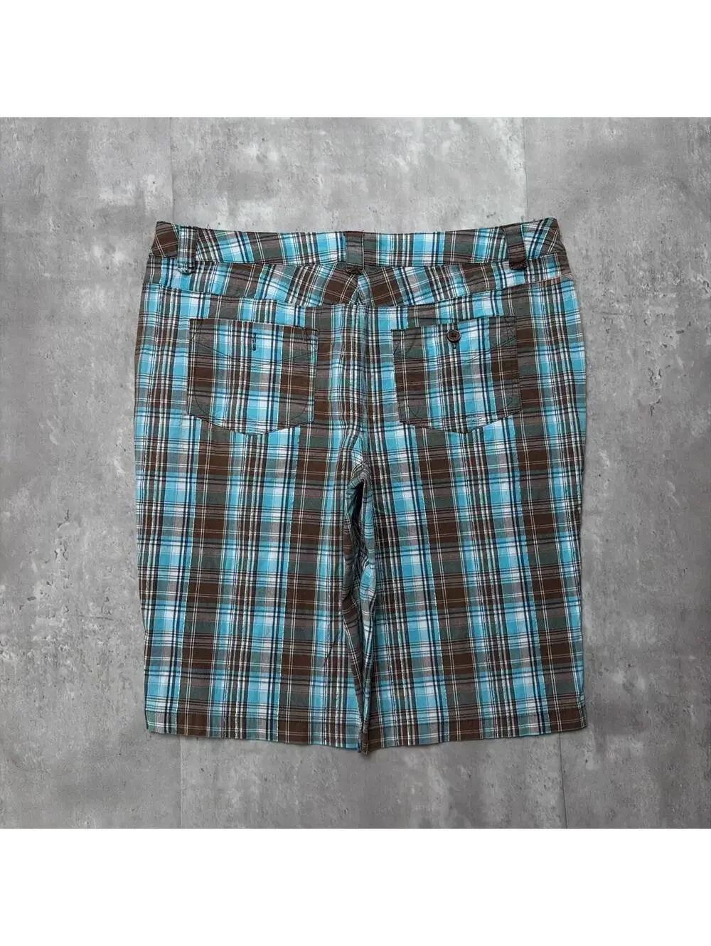 Y2K Teal Deja Bleu Grunge Gothic Plaid Skater Shorts